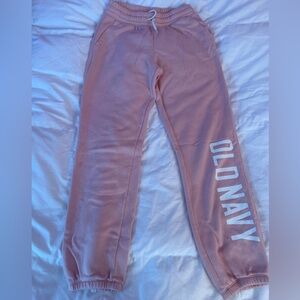 Old Navy Dusty Pink Girls' Joggers with White Logo